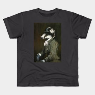 Vintage Badger Lady Kids T-Shirt